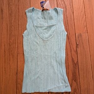 Nwt Women's Belldini Teal Sleeveless Athletic Tank Top Size Petite Small